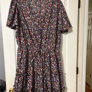 Floral Print Sun Dress with Tie Waist